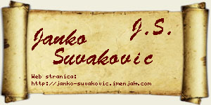Janko Šuvaković vizit kartica